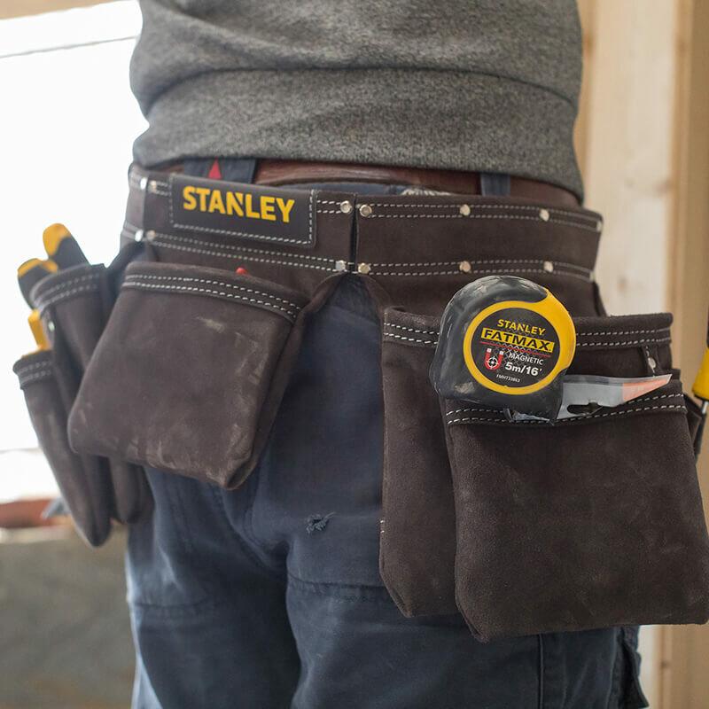 Пояс подвійний Stanley STST1-80113, для носіння інструментів, шкіряний ремінь з охопленням талії від 84 до 133 см