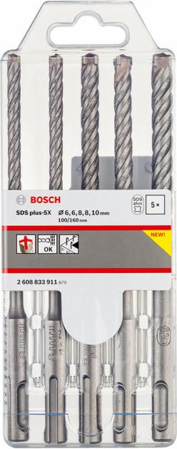Набір бурів Bosch SDS plus-5X 5шт 6/6/8/8/10 x 160мм (2608833911)