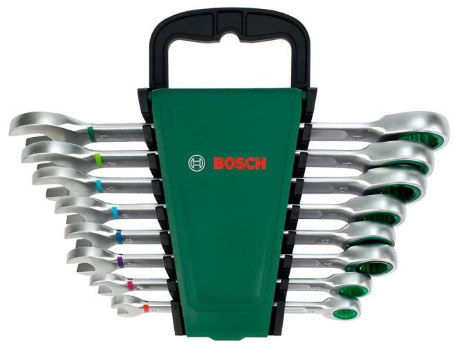 Набір комбінованих ключів з тріскачкою Bosch 8 шт. (1600A027PS)