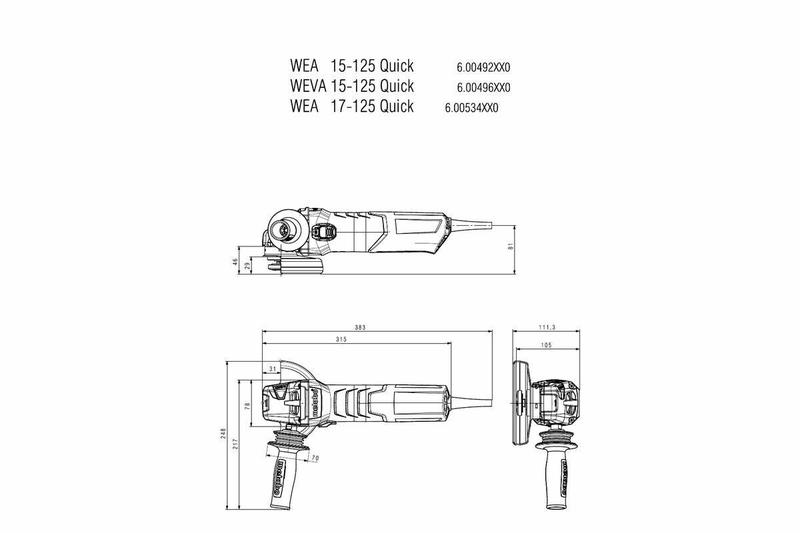 Кутова шліфувальна машина Metabo WEV 17-125 (600516000)