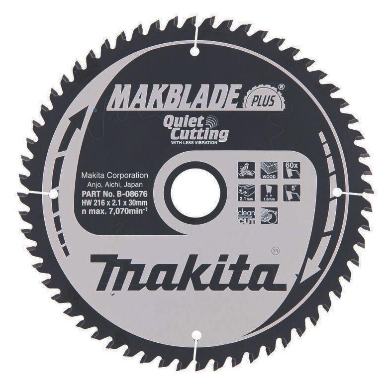 Пильний диск Makita MAKBlade Plus по дереву 216x30 60T (B-08676)