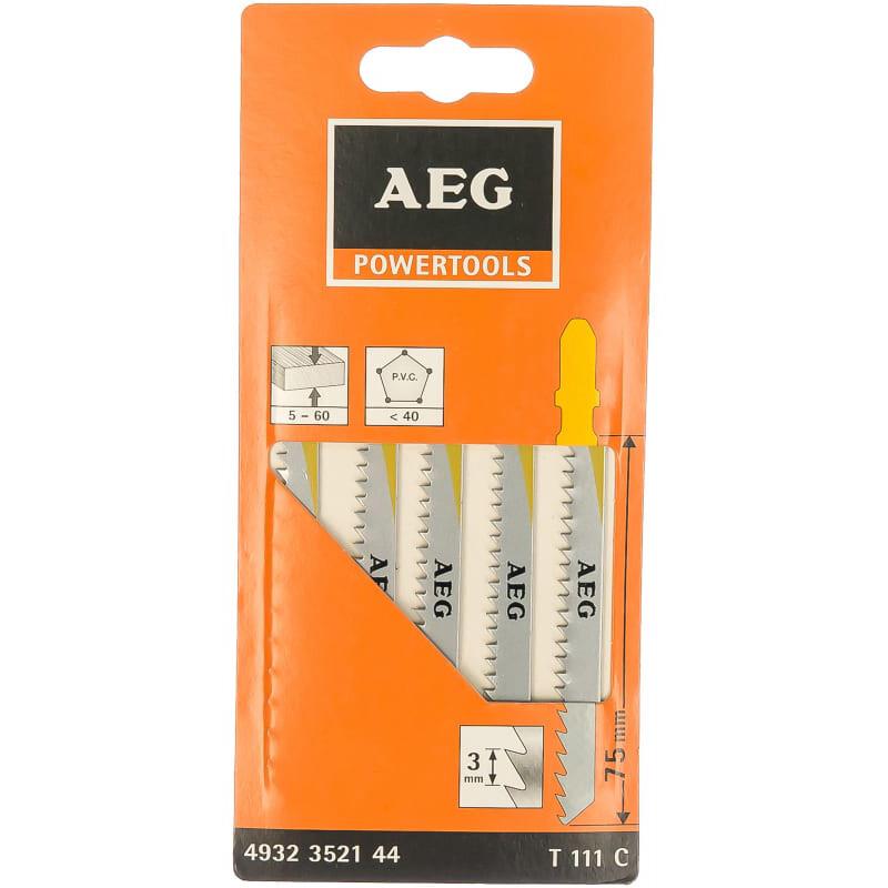 Пилка по дереву T111C (5 шт; 75 мм) для лобзика AEG 4932352144