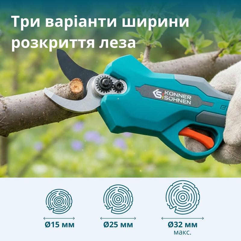 Акумуляторний секатор Konner&Sohnen KS CPS20V-32 CASE PLUS