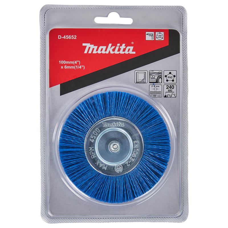 Нейлонова конічна щітка Makita для кінцевої обробки 100x6 мм (D-45652)