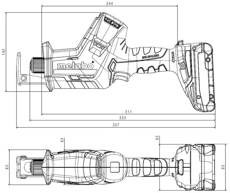 Акумуляторна шабельна пила Metabo SSE 18 LTX BL Compact (602366500)