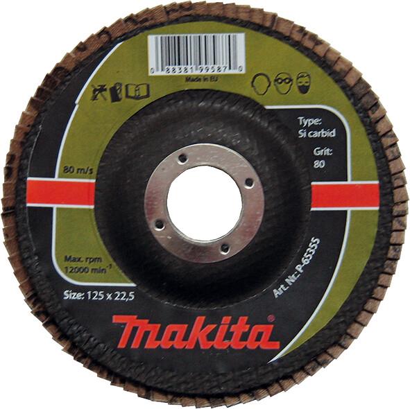Пелюстковий шліфувальний диск Makita 115х22.23 К60 карбід кремнію (P-65305)